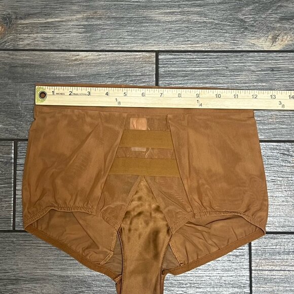 NWT $48 HAH X Free People Hi Waisted Panty Size XS Brown Sugar Sheer Pin Up - Picture 7 of 11